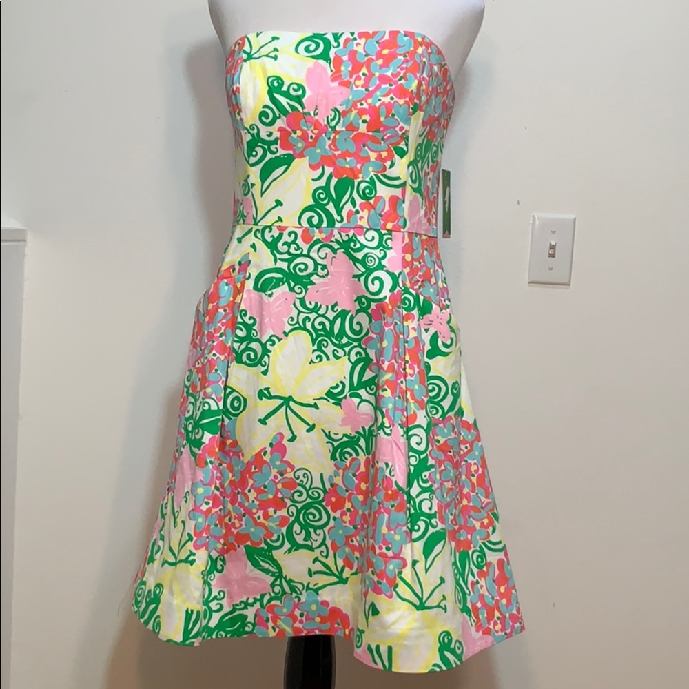 NWT Lilly Pulitzer Strapless Tropical Dress